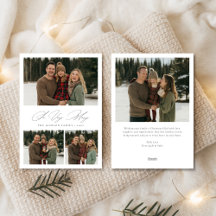 Tarjeta de Navidad con Foto de Familia Alegre y El