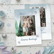 Tarjeta de Navidad con Foto de Familia Elegante