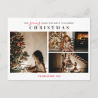 Tarjeta de Navidad con foto de Familia en Crecimie