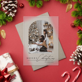 Tarjeta de Navidad con foto de familia en estilo a