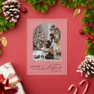 Tarjeta de Navidad con foto de familia en estilo a