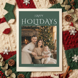 Tarjeta de Navidad con Foto de Familia Felices Fie