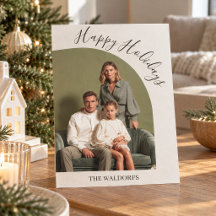 Tarjeta de Navidad con Foto de Familia Moderna 