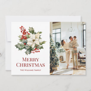 Tarjeta de Navidad con Foto de Flor de Nochebuena