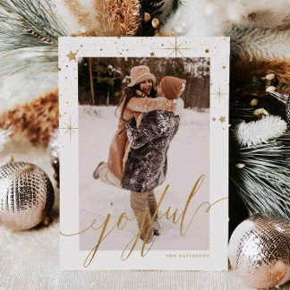 Tarjeta de Navidad con foto de guión minimalista a