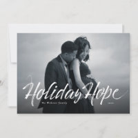 Tarjeta de Navidad con foto de guión moderno Esper