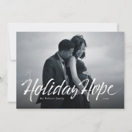 Tarjeta de Navidad con foto de guión moderno Esper