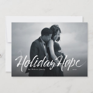 Tarjeta de Navidad con foto de guión moderno Esper