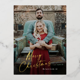 Tarjeta de Navidad con Foto de Guión Simple 