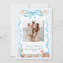 Tarjeta de Navidad con foto de la Natividad Cristi