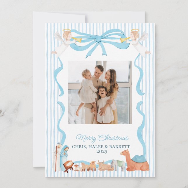 Tarjeta de Navidad con foto de la Natividad Cristi (Anverso)