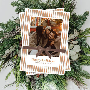 Tarjeta de Navidad con foto de lazo de terciopelo