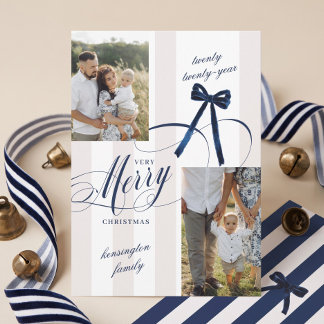 Tarjeta de Navidad con Foto de Letra Elegante y La