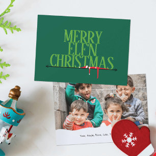 Tarjeta de Navidad con Foto de Letrero de Saludo d