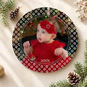 Tarjeta de Navidad con foto de lunares y tipografí