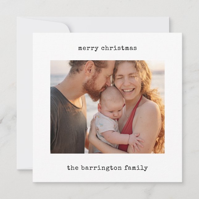 Tarjeta de Navidad con Foto de Máquina de Escribir (Anverso)