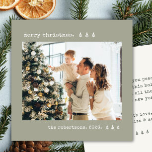 Tarjeta de Navidad con Foto de Máquina de Escribir