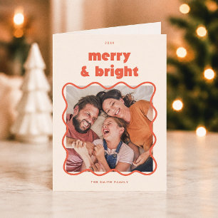 Tarjeta de Navidad con Foto de Marco Ondulado Aleg