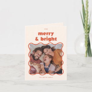 Tarjeta de Navidad con Foto de Marco Ondulado Aleg