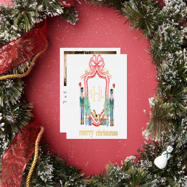 Tarjeta de Navidad con foto de monograma de Cascan (in situ)