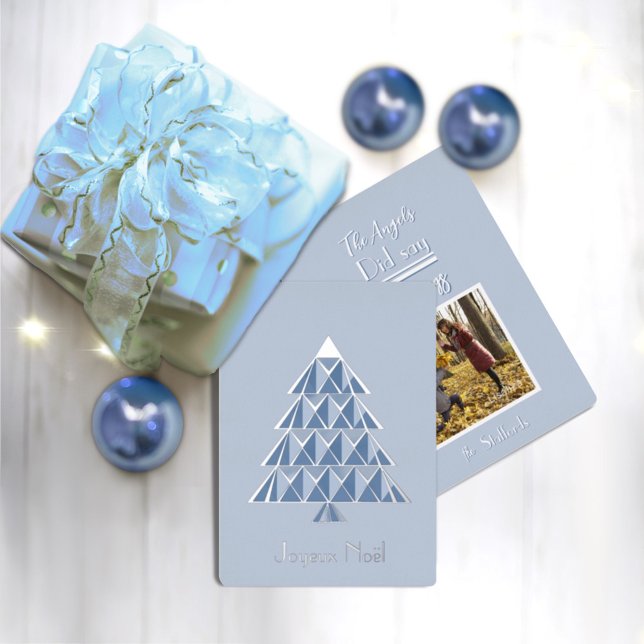 Tarjeta de Navidad con Foto de Noel Joyoux Azul Cl (Subido por el creador)