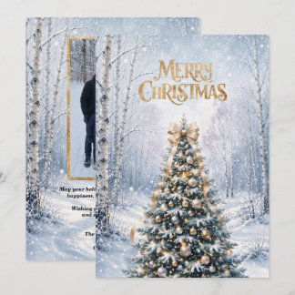 Tarjeta de Navidad con Foto de Paisaje Invernal