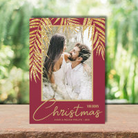 Tarjeta de Navidad con Foto de Palmas Tropicales