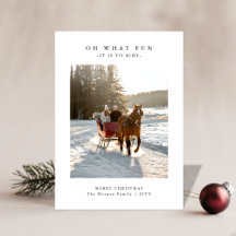 Tarjeta de Navidad con Foto de Paseo en Trineo de