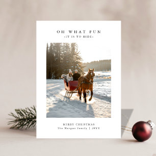 Tarjeta de Navidad con Foto de Paseo en Trineo de