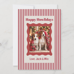 Tarjeta de Navidad con Foto de Perro Feliz Fiesta