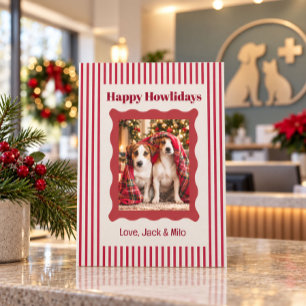 Tarjeta de Navidad con Foto de Perro Feliz Fiesta