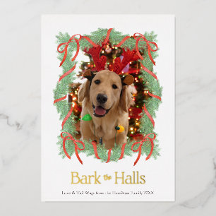Tarjeta de Navidad con Foto de Perro 'Ladra las Sa