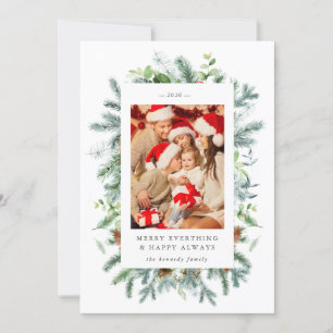 Tarjeta de Navidad con Foto de Piña y Bayas