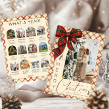 Tarjeta de Navidad con Foto de Revisión del Año co