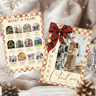 Tarjeta de Navidad con Foto de Revisión del Año co