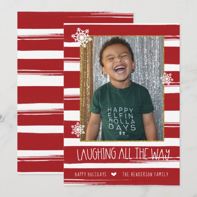 Tarjeta de Navidad con Foto de Riendo Todo el Cami (Anverso / Reverso)