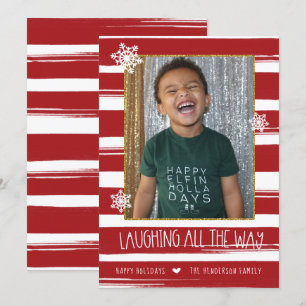 Tarjeta de Navidad con Foto de Riendo Todo el Cami