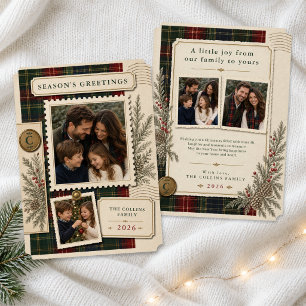 Tarjeta de Navidad con foto de sello de correos de