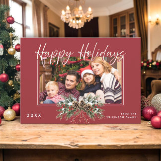 Tarjeta de Navidad con Foto de Temporada de Piña R