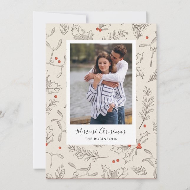 Tarjeta de Navidad con foto de vacaciones con esti (Anverso)