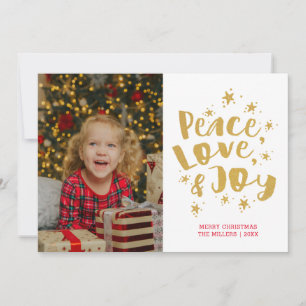 Tarjeta de Navidad con foto de vacaciones de Paz A