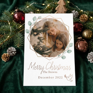 Tarjeta de Navidad con Foto de Vegetación en Acuar