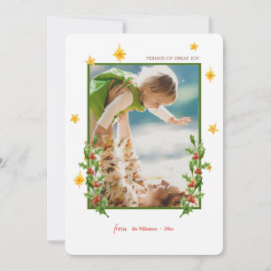 Tarjeta de Navidad con Foto de Vegetación Festiva