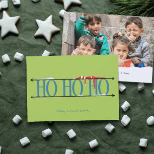 Tarjeta de Navidad con Foto de Verde y Turquesa co