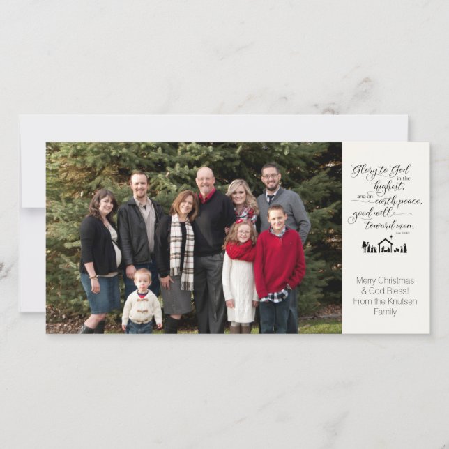 Tarjeta de Navidad con foto del Nacimiento religio (Anverso)