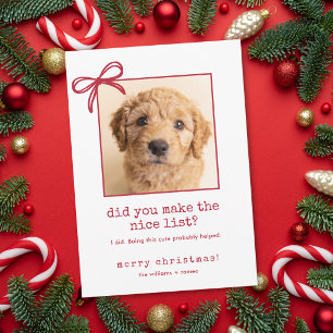 Tarjeta de Navidad con Foto Divertida de Perro Ado
