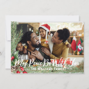 Tarjeta de Navidad con Foto Doble Cara Moderna Fie