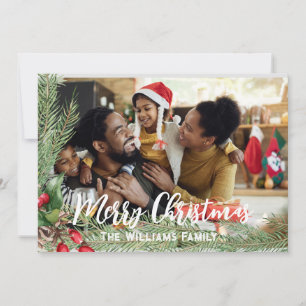 Tarjeta de Navidad con Foto Doble Cara Moderna Fie