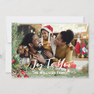 Tarjeta de Navidad con Foto Doble Cara Moderna Fie
