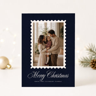 Tarjeta de Navidad con Foto en Marco Ondulado de T
